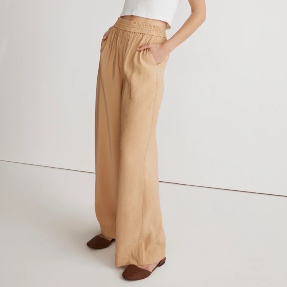 Madewell The Carley Wide Leg Pant in SoftDrape size 8